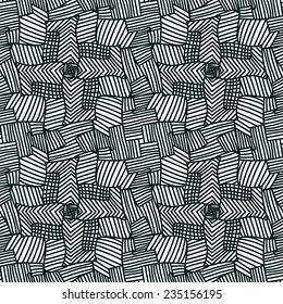 ethnic abstract hand-drawn seamless pattern