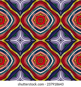 ethnic abstract hand-drawn seamless pattern
