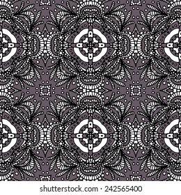 ethnic abstract hand-drawn seamless pattern