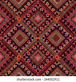 ethnic abstract hand-drawn seamless pattern