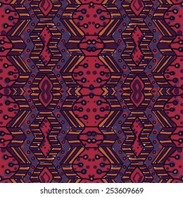 ethnic abstract hand-drawn seamless pattern