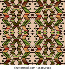 ethnic abstract hand-drawn seamless pattern