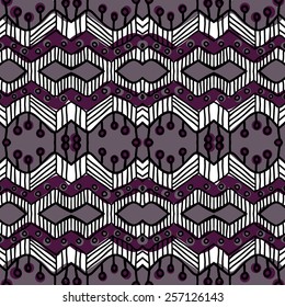 ethnic abstract hand-drawn seamless pattern