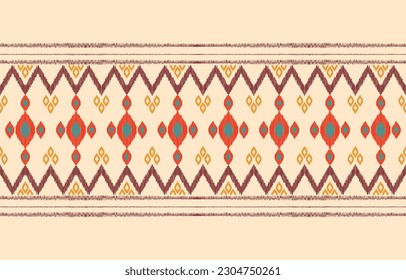 Ethnic abstract ikat art. Aztec ornament print. geometric ethnic pattern seamless  color oriental.  Design for background ,curtain, carpet, wallpaper, clothing, wrapping, Batik, vector illustration.