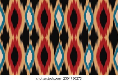Ethnic abstract ikat art. Aztec ornament print. geometric ethnic pattern seamless  color oriental.  Design for background ,curtain, carpet, wallpaper, clothing, wrapping, Batik, vector illustration.