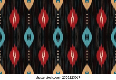 Ethnic abstract ikat art. Aztec ornament print. geometric ethnic pattern seamless  color oriental.  Design for background ,curtain, carpet, wallpaper, clothing, wrapping, Batik, vector illustration.