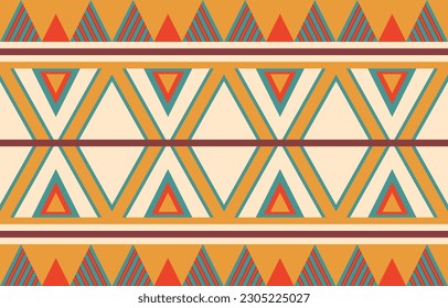 Ethnic abstract ikat art. Aztec ornament print. geometric ethnic pattern seamless  color oriental.  Design for background ,curtain, carpet, wallpaper, clothing, wrapping, Batik, vector illustration.