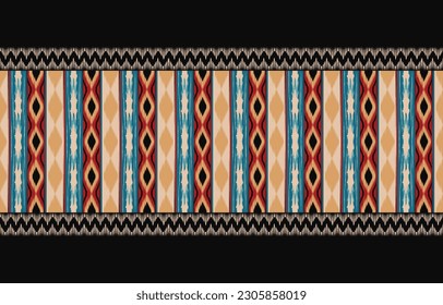 Ethnic abstract ikat art. Aztec ornament print. geometric ethnic pattern seamless  color oriental.  Design for background ,curtain, carpet, wallpaper, clothing, wrapping, Batik, vector illustration.