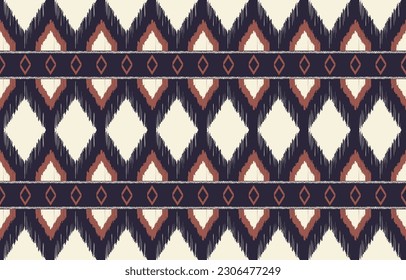 Ethnic abstract ikat art. Aztec ornament print. geometric ethnic pattern seamless  color oriental.  Design for background ,curtain, carpet, wallpaper, clothing, wrapping, Batik, vector illustration.
