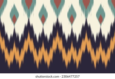 Ethnic abstract ikat art. Aztec ornament print. geometric ethnic pattern seamless  color oriental.  Design for background ,curtain, carpet, wallpaper, clothing, wrapping, Batik, vector illustration.