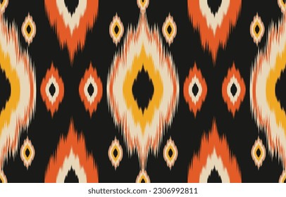 Ethnic abstract ikat art. Aztec ornament print. geometric ethnic pattern seamless  color oriental.  Design for background ,curtain, carpet, wallpaper, clothing, wrapping, Batik, vector illustration.