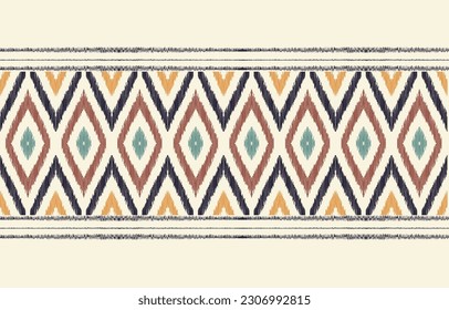 Ethnic abstract ikat art. Aztec ornament print. geometric ethnic pattern seamless  color oriental.  Design for background ,curtain, carpet, wallpaper, clothing, wrapping, Batik, vector illustration.