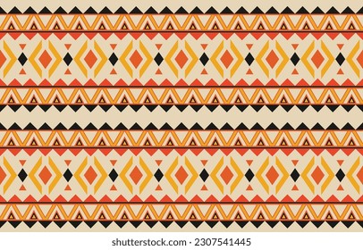 Ethnic abstract ikat art. Aztec ornament print. geometric ethnic pattern seamless  color oriental.  Design for background ,curtain, carpet, wallpaper, clothing, wrapping, Batik, vector illustration.