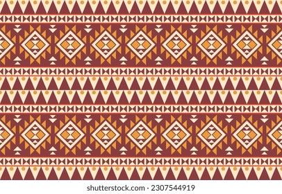 Ethnic abstract ikat art. Aztec ornament print. geometric ethnic pattern seamless  color oriental.  Design for background ,curtain, carpet, wallpaper, clothing, wrapping, Batik, vector illustration.