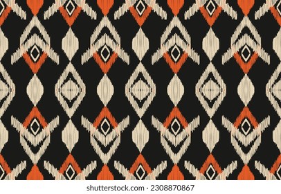 Ethnic abstract ikat art. Aztec ornament print. geometric ethnic pattern seamless  color oriental.  Design for background ,curtain, carpet, wallpaper, clothing, wrapping, Batik, vector illustration.