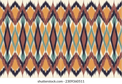 Ethnic abstract ikat art. Aztec ornament print. geometric ethnic pattern seamless  color oriental.  Design for background ,curtain, carpet, wallpaper, clothing, wrapping, Batik, vector illustration.