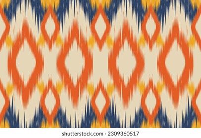 Ethnic abstract ikat art. Aztec ornament print. geometric ethnic pattern seamless  color oriental.  Design for background ,curtain, carpet, wallpaper, clothing, wrapping, Batik, vector illustration.