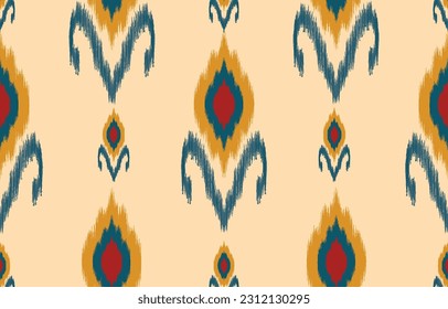 Ethnic abstract ikat art. Aztec ornament print. geometric ethnic pattern seamless  color oriental.  Design for background ,curtain, carpet, wallpaper, clothing, wrapping, Batik, vector illustration.