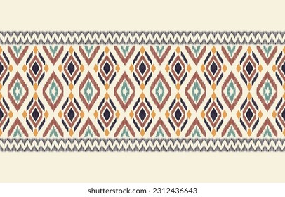 Ethnic abstract ikat art. Aztec ornament print. geometric ethnic pattern seamless  color oriental.  Design for background ,curtain, carpet, wallpaper, clothing, wrapping, Batik, vector illustration.