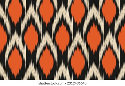 Ethnic abstract ikat art. Aztec ornament print. geometric ethnic pattern seamless  color oriental.  Design for background ,curtain, carpet, wallpaper, clothing, wrapping, Batik, vector illustration.