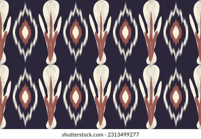 Ethnic abstract ikat art. Aztec ornament print. geometric ethnic pattern seamless  color oriental.  Design for background ,curtain, carpet, wallpaper, clothing, wrapping, Batik, vector illustration.