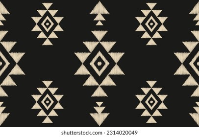 Ethnic abstract ikat art. Aztec ornament print. geometric ethnic pattern seamless  color oriental.  Design for background ,curtain, carpet, wallpaper, clothing, wrapping, Batik, vector illustration.