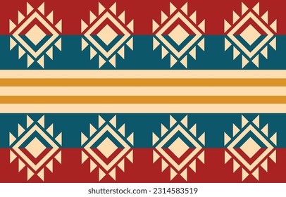 Ethnic abstract ikat art. Aztec ornament print. geometric ethnic pattern seamless  color oriental.  Design for background ,curtain, carpet, wallpaper, clothing, wrapping, Batik, vector illustration.