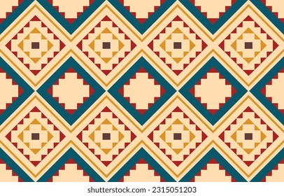 Ethnic abstract ikat art. Aztec ornament print. geometric ethnic pattern seamless  color oriental.  Design for background ,curtain, carpet, wallpaper, clothing, wrapping, Batik, vector illustration.
