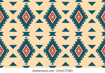 Ethnic abstract ikat art. Aztec ornament print. geometric ethnic pattern seamless  color oriental.  Design for background ,curtain, carpet, wallpaper, clothing, wrapping, Batik, vector illustration.