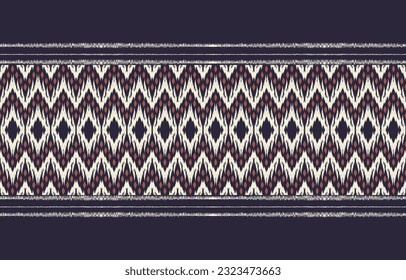 Ethnic abstract ikat art. Aztec ornament print. geometric ethnic pattern seamless  color oriental.  Design for background ,curtain, carpet, wallpaper, clothing, wrapping, Batik, vector illustration.