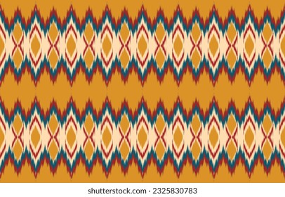 Ethnic abstract ikat art. Aztec ornament print. geometric ethnic pattern seamless  color oriental.  Design for background ,curtain, carpet, wallpaper, clothing, wrapping, Batik, vector illustration.
