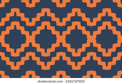 Ethnic abstract ikat art. Aztec ornament print. geometric ethnic pattern seamless  color oriental.  Design for background ,curtain, carpet, wallpaper, clothing, wrapping, Batik, vector illustration.