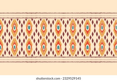 Ethnic abstract ikat art. Aztec ornament print. geometric ethnic pattern seamless  color oriental.  Design for background ,curtain, carpet, wallpaper, clothing, wrapping, Batik, vector illustration.