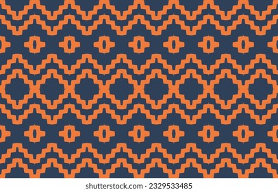 Ethnic abstract ikat art. Aztec ornament print. geometric ethnic pattern seamless  color oriental.  Design for background ,curtain, carpet, wallpaper, clothing, wrapping, Batik, vector illustration.