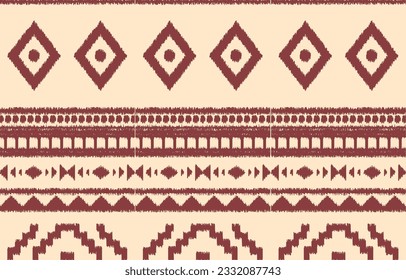 Ethnic abstract ikat art. Aztec ornament print. geometric ethnic pattern seamless  color oriental.  Design for background ,curtain, carpet, wallpaper, clothing, wrapping, Batik, vector illustration.