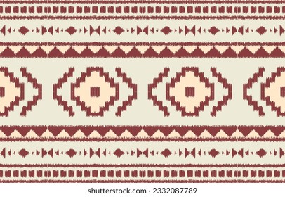 Ethnic abstract ikat art. Aztec ornament print. geometric ethnic pattern seamless  color oriental.  Design for background ,curtain, carpet, wallpaper, clothing, wrapping, Batik, vector illustration.