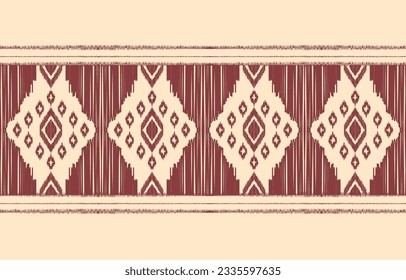 Ethnic abstract ikat art. Aztec ornament print. geometric ethnic pattern seamless  color oriental.  Design for background ,curtain, carpet, wallpaper, clothing, wrapping, Batik, vector illustration.