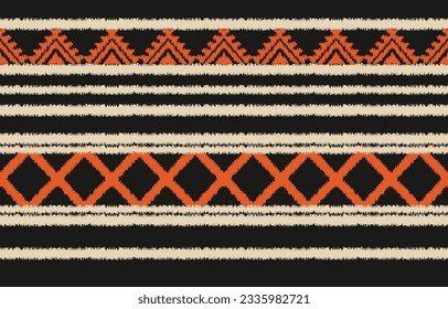 Ethnic abstract ikat art. Aztec ornament print. geometric ethnic pattern seamless  color oriental.  Design for background ,curtain, carpet, wallpaper, clothing, wrapping, Batik, vector illustration.