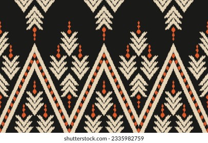 Ethnic abstract ikat art. Aztec ornament print. geometric ethnic pattern seamless  color oriental.  Design for background ,curtain, carpet, wallpaper, clothing, wrapping, Batik, vector illustration.