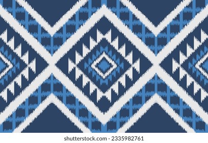 Ethnic abstract ikat art. Aztec ornament print. geometric ethnic pattern seamless  color oriental.  Design for background ,curtain, carpet, wallpaper, clothing, wrapping, Batik, vector illustration.