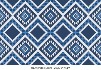 Ethnic abstract ikat art. Aztec ornament print. geometric ethnic pattern seamless  color oriental.  Design for background ,curtain, carpet, wallpaper, clothing, wrapping, Batik, vector illustration.