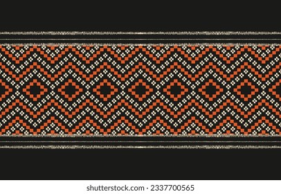 Ethnic abstract ikat art. Aztec ornament print. geometric ethnic pattern seamless  color oriental.  Design for background ,curtain, carpet, wallpaper, clothing, wrapping, Batik, vector illustration.