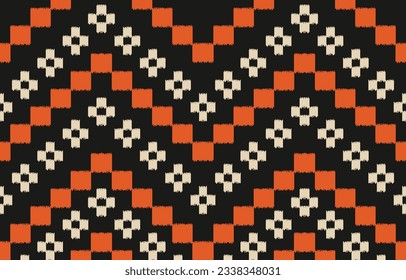 Ethnic abstract ikat art. Aztec ornament print. geometric ethnic pattern seamless  color oriental.  Design for background ,curtain, carpet, wallpaper, clothing, wrapping, Batik, vector illustration.