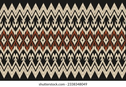 Ethnic abstract ikat art. Aztec ornament print. geometric ethnic pattern seamless  color oriental.  Design for background ,curtain, carpet, wallpaper, clothing, wrapping, Batik, vector illustration.
