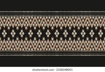 Ethnic abstract ikat art. Aztec ornament print. geometric ethnic pattern seamless  color oriental.  Design for background ,curtain, carpet, wallpaper, clothing, wrapping, Batik, vector illustration.