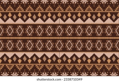 Ethnic abstract ikat art. Aztec ornament print. geometric ethnic pattern seamless  color oriental.  Design for background ,curtain, carpet, wallpaper, clothing, wrapping, Batik, vector illustration.