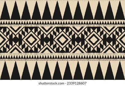 Ethnic abstract ikat art. Aztec ornament print. geometric ethnic pattern seamless  color oriental.  Design for background ,curtain, carpet, wallpaper, clothing, wrapping, Batik, vector illustration.