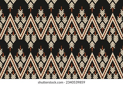 Ethnic abstract ikat art. Aztec ornament print. geometric ethnic pattern seamless  color oriental.  Design for background ,curtain, carpet, wallpaper, clothing, wrapping, Batik, vector illustration.