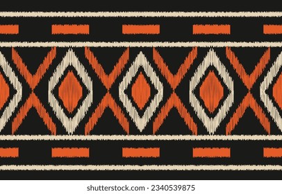 Ethnic abstract ikat art. Aztec ornament print. geometric ethnic pattern seamless  color oriental.  Design for background ,curtain, carpet, wallpaper, clothing, wrapping, Batik, vector illustration.