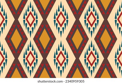 Ethnic abstract ikat art. Aztec ornament print. geometric ethnic pattern seamless  color oriental.  Design for background ,curtain, carpet, wallpaper, clothing, wrapping, Batik, vector illustration.